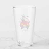 Snowman Red Car (geschikt voor kerstmis Beer) Glas (Achterkant)