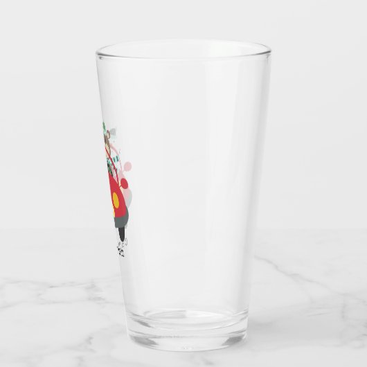 Snowman Red Car (geschikt voor kerstmis Beer) Glas (Links)