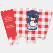 Snowman Red Check PERSONALISEREN Cookie Popcorn Bo Bedankdoosjes (Ongevouwen)