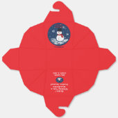 Snowman Red Personalize Cookie Treat Box Bedankdoosjes (Ongevouwen)