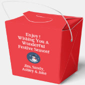 Snowman Red Personalize Cookie Treat Box Bedankdoosjes (Achterkant)