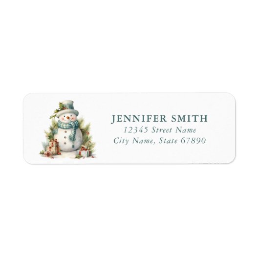 Snowman Return Address Labels (Voorkant)
