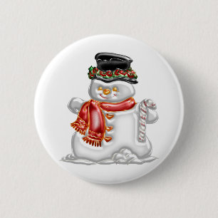 Snowman Ronde Button 5,7 Cm