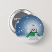 Snowman Ronde Button 5,7 Cm (Voorkant /achterkant)