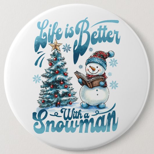 Snowman Ronde Button 6,0 Cm (Voorkant)