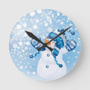 Snowman Ronde Klok