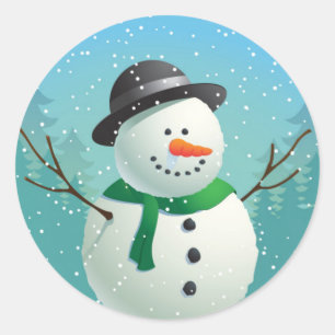 Snowman Ronde Sticker