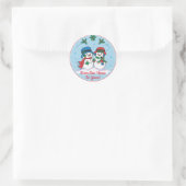 Snowman Ronde Sticker (Tas)