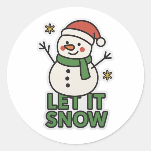 Snowman Ronde Sticker (Voorkant)