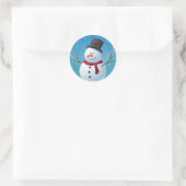 Snowman Ronde Sticker (Tas)