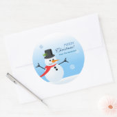 Snowman Ronde Sticker (Envelop)