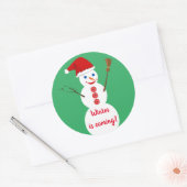 Snowman Ronde Sticker (Envelop)