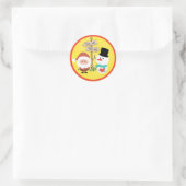 Snowman Ronde Sticker (Tas)