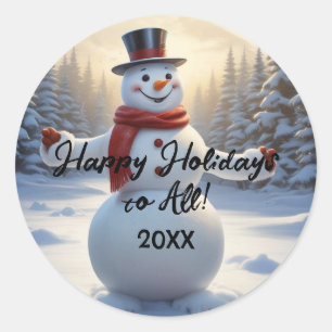 Snowman Ronde Stickers HAMbyWG