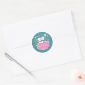 Snowman rose et Turquoise Sticker de Noël (Enveloppe)