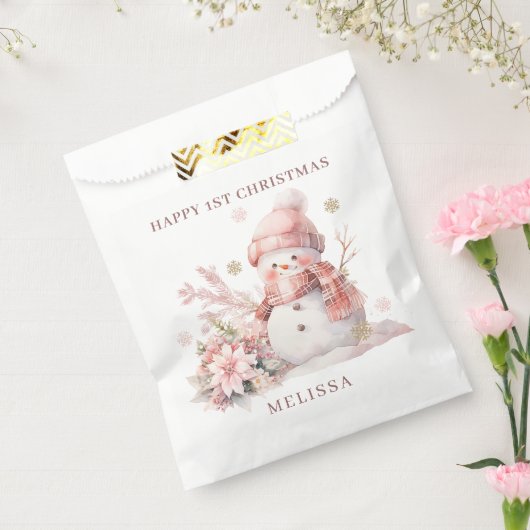 Snowman rose fille 1er Noël Favoriser les sacs (Scellé)