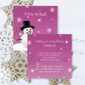 Snowman rose scène d'hiver Noël Invitation
