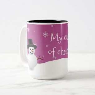 Snowman rose scène d'hiver Noël Mug