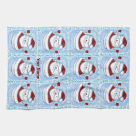 Snowman Santa keukenhanddoek
