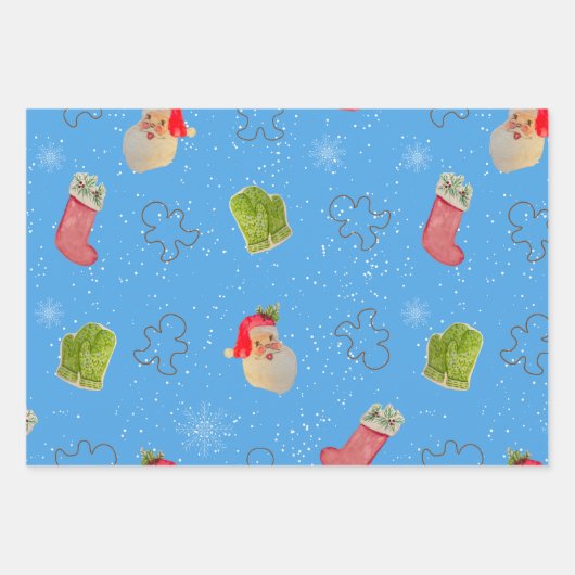 Snowman, Santa wrapping paper (Voorkant)