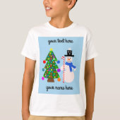 Snowman & sapin de Noël #3 T-shirt (Devant)