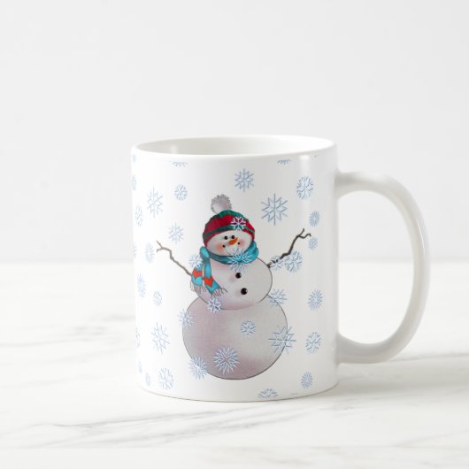 SNOWMAN, SCARF & STOCKING PET by SHARON SHARPE Koffiemok (Rechts)