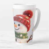 Snowman Selfie Christmas Latte Mug (Angle droit)