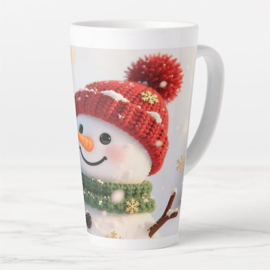 Snowman Selfie Christmas Latte Mug Latte Mok (Rechterhoek)