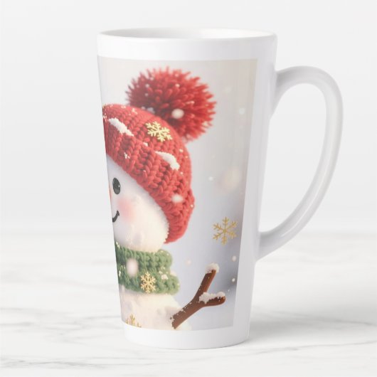 Snowman Selfie Christmas Latte Mug Latte Mok (Rechts)
