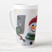 Snowman Selfie Christmas Latte Mug Mok (Linkerhoek)