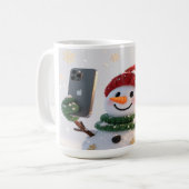 Snowman Selfie Christmas Mug (Devant gauche)