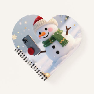 Snowman Selfie Spiral Notebook Notitieboek