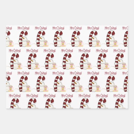 Snowman Sheets Wrapping Paper Pig (Voorkant 2)