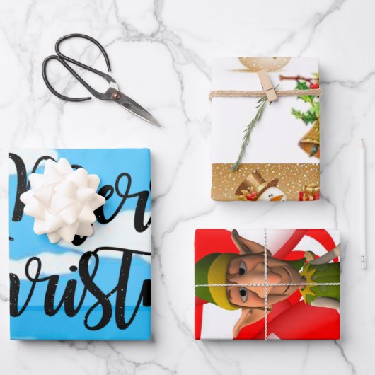 Snowman Sheets Wrapping Paper, prettig kerstfeest Inpakpapier Vel (Voorkant)