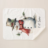 Snowman Sherpa Blanket Deken (Voorkant (horizontaal))