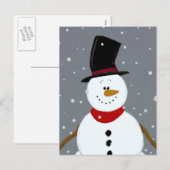 Snowman - Silver Feestdagenkaart (Voorkant / Achterkant)
