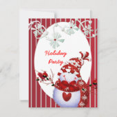 Snowman SJABLOON Uitnodigingen voor feestdag (Voorkant)