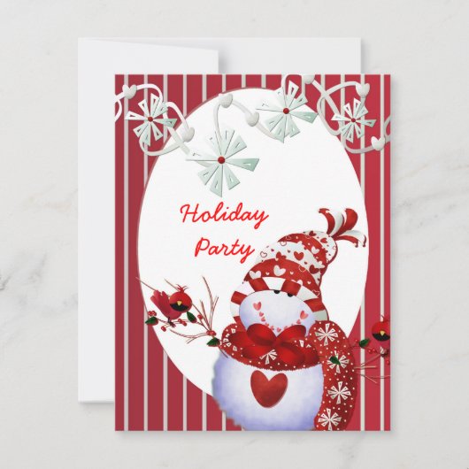 Snowman SJABLOON Uitnodigingen voor feestdag (Voorkant)