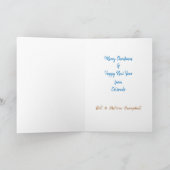 Snowman Skier Kerstmis Feestdagen Kaart (Binnen)