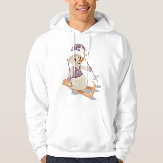 Snowman Skiing Hoodie (Voorkant)
