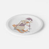 Snowman Skiing Papieren Bordje (Gekanteld)