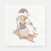 Snowman Skiing Servet (Voorkant)
