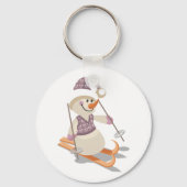 Snowman Skiing Sleutelhanger (Achterkant)