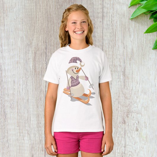 Snowman Skiing T-shirt