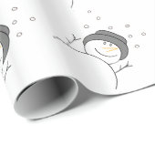 Snowman Smiling Cadeaupapier (Rol Hoek)