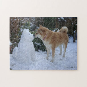 snowman snijdt afbeelding met een knappe kont legpuzzel
