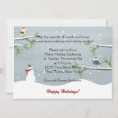 Snowman Snow Birds Invitations Fête (Devant)