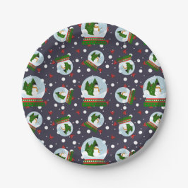 Snowman Snow Globes Papieren Bordje
