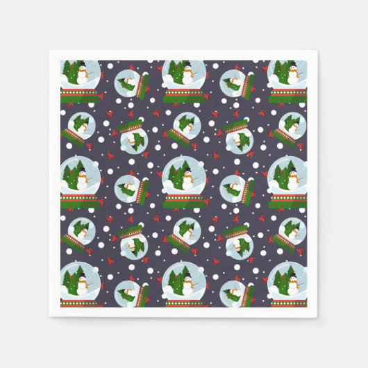 Snowman Snow Globes Servet (Voorkant)