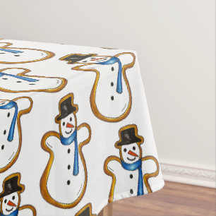 Snowman Snow Man Winter Sugar Cookie Kerstmis Tafelkleed